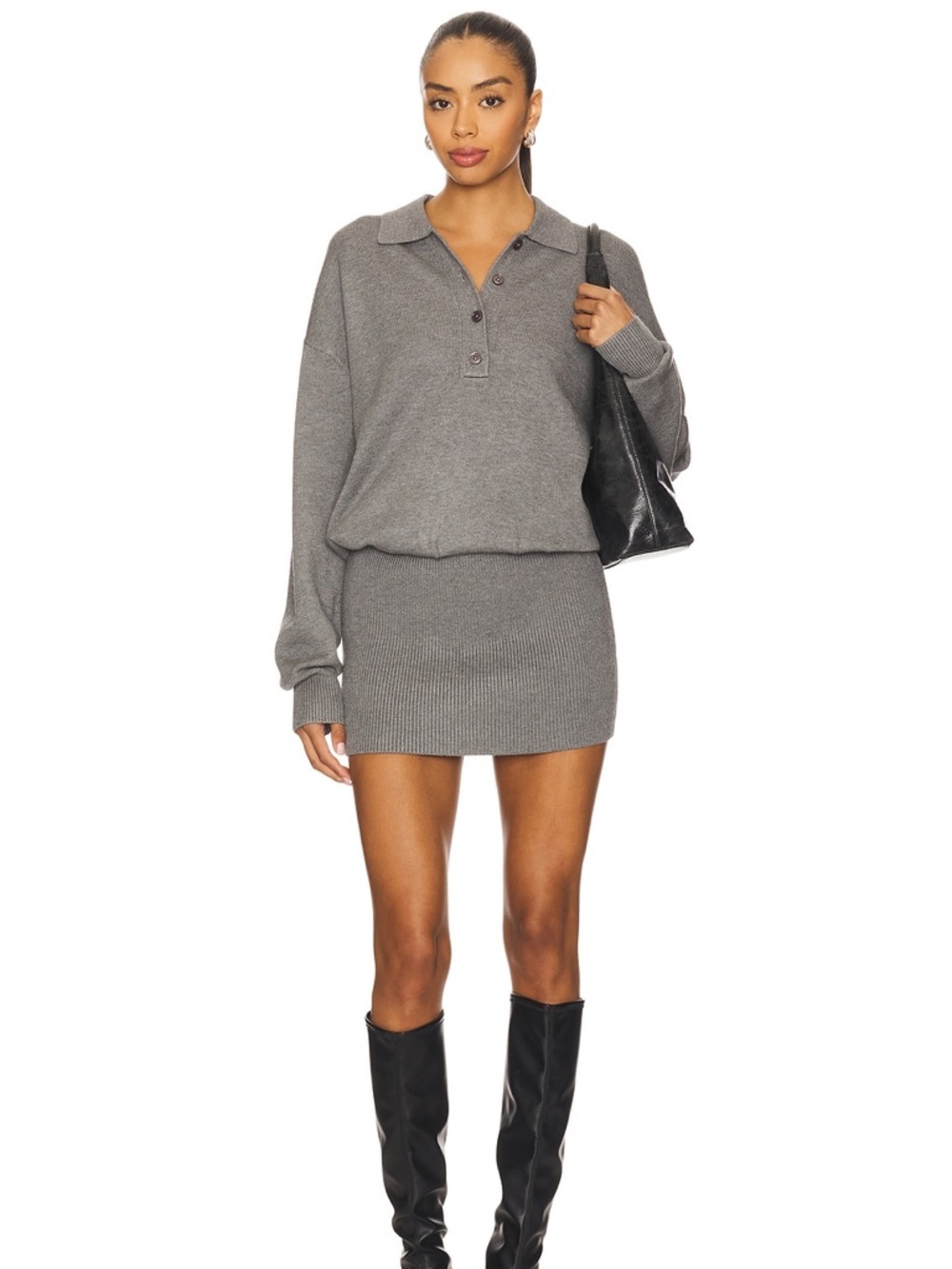 SEROYA Lily Dress in Medium Grey